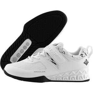 New Manuklear Mens Size 9.5 White Lace Up Anti-Slip Deadlift Weightlifting Shoes